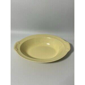 Vintage T.S.&T. LuRay Pastels Yellow 10” Oval Lugged Serving Bowl